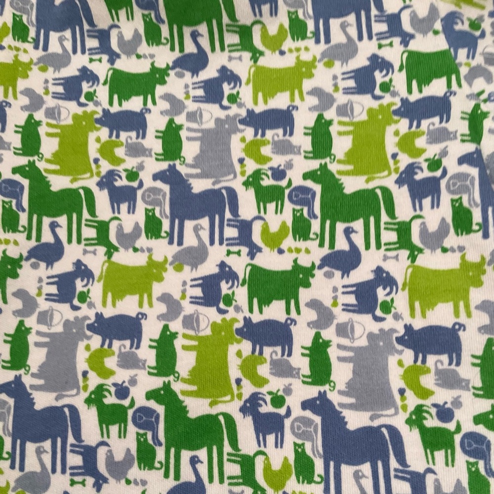 NWT 2 PC Zutano Green & Blue Farm Animal Print Cotton Outfit - Picture 5 of 5